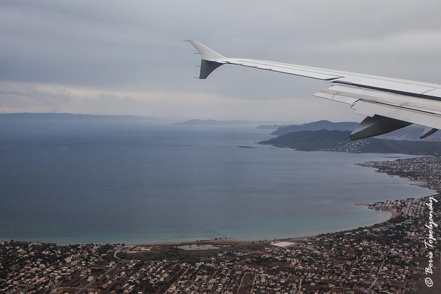 Эгейское море из иллюминатора самолета